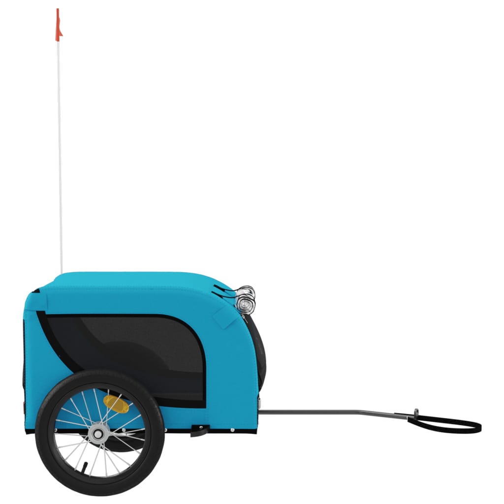hundetrailer til cykel oxfordstof og jern blå og sort
