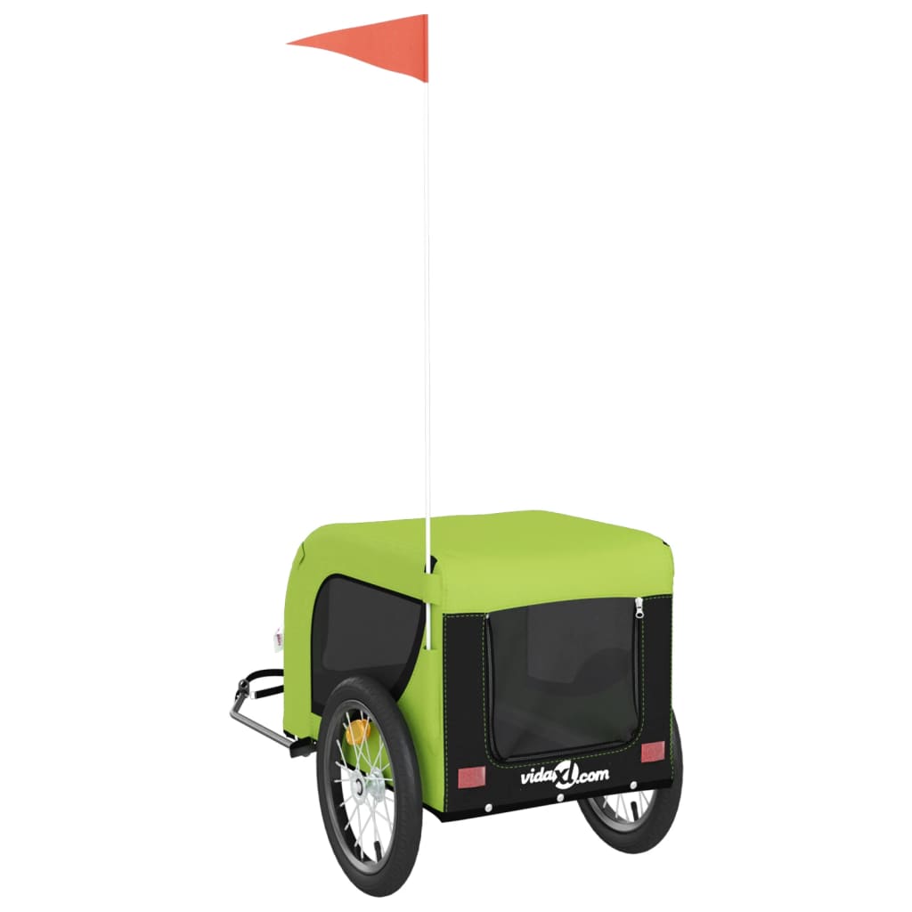 hundetrailer til cykel oxfordstof og jern grøn og sort