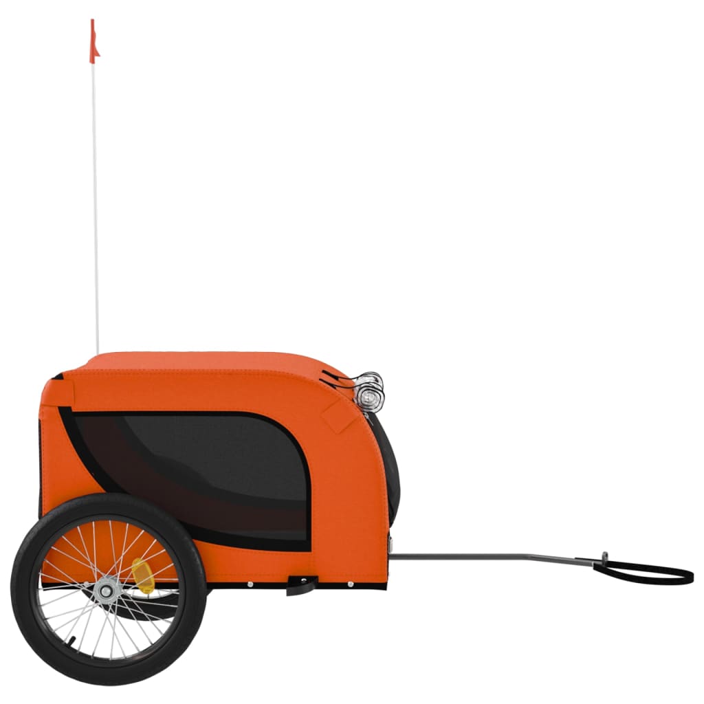 hundetrailer til cykel oxfordstof og jern orange og sort
