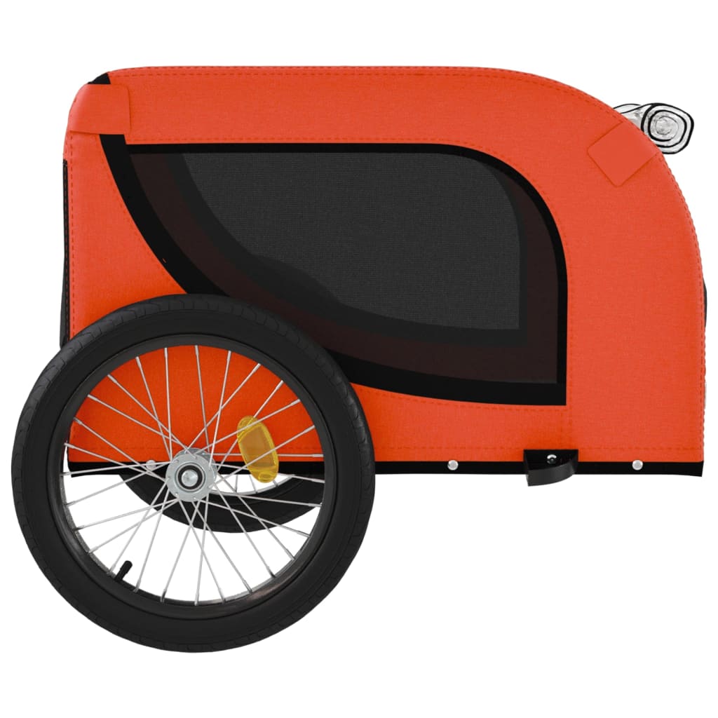 hundetrailer til cykel oxfordstof og jern orange og sort