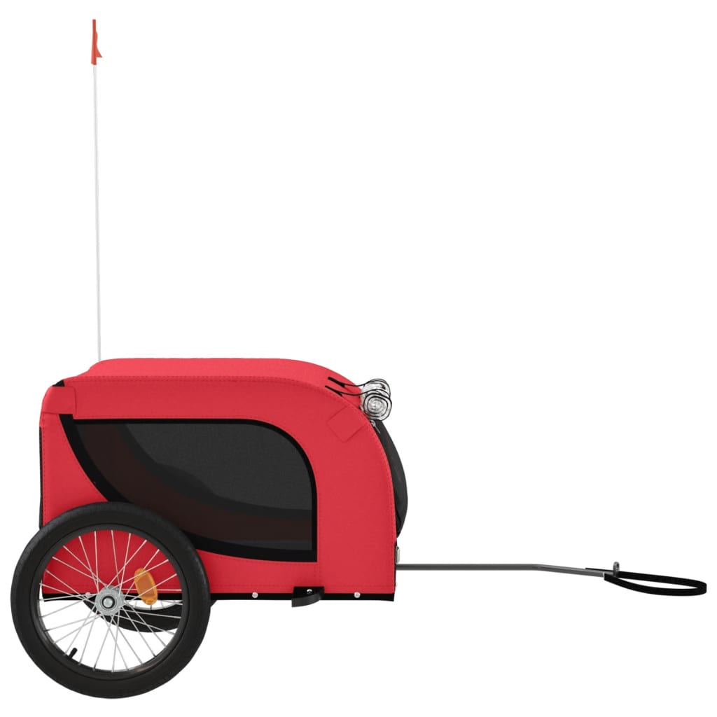 hundetrailer til cykel oxfordstof og jern rød og sort
