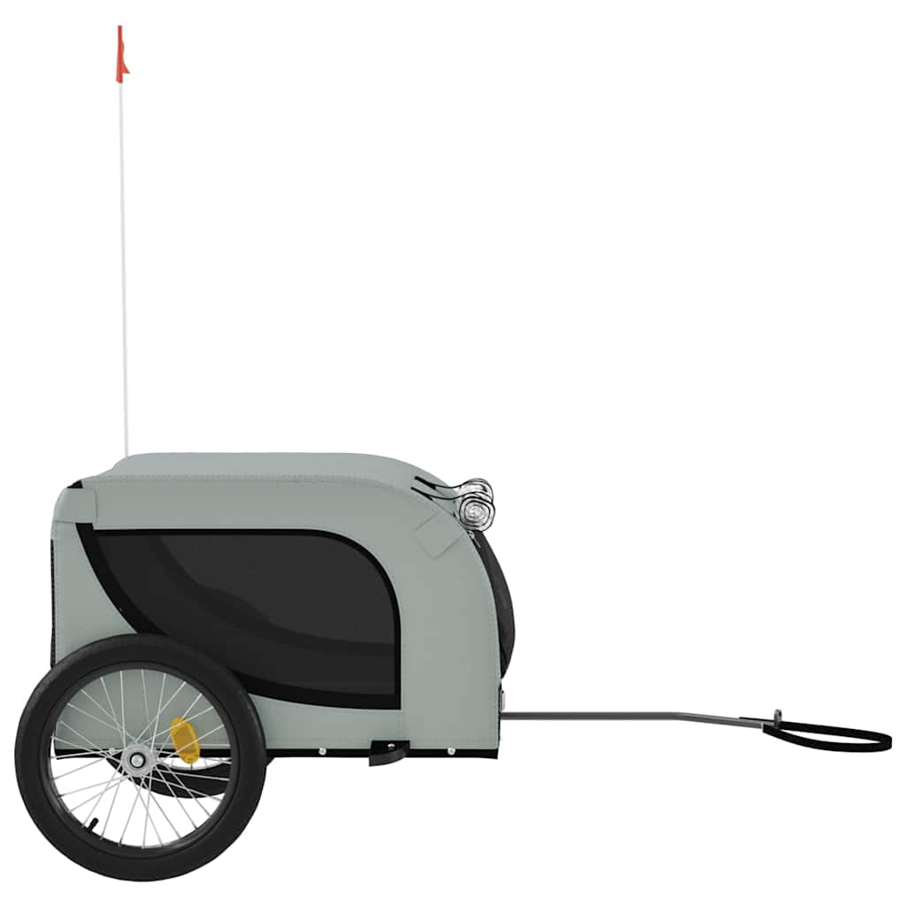 hundetrailer til cykel oxfordstof og jern grå og sort