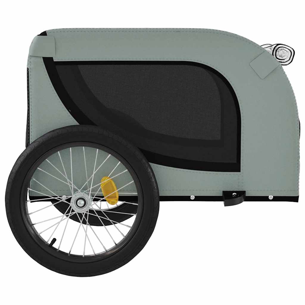 hundetrailer til cykel oxfordstof og jern grå og sort