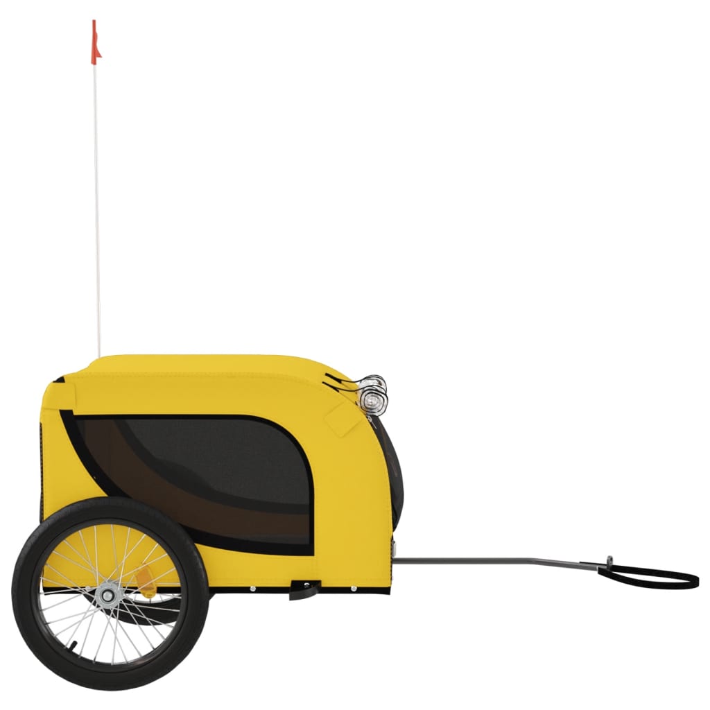 hundetrailer til cykel oxfordstof og jern gul og sort