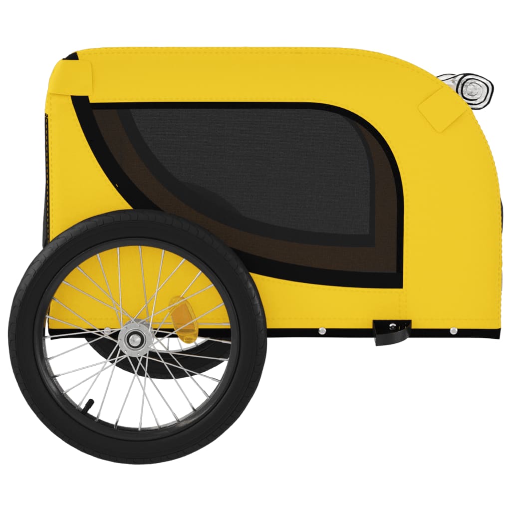 hundetrailer til cykel oxfordstof og jern gul og sort