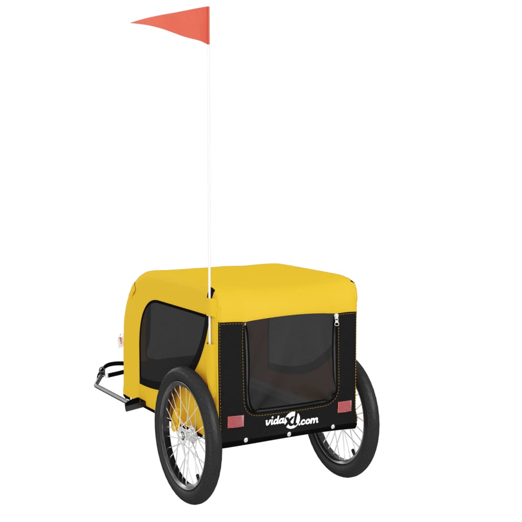 hundetrailer til cykel oxfordstof og jern gul og sort