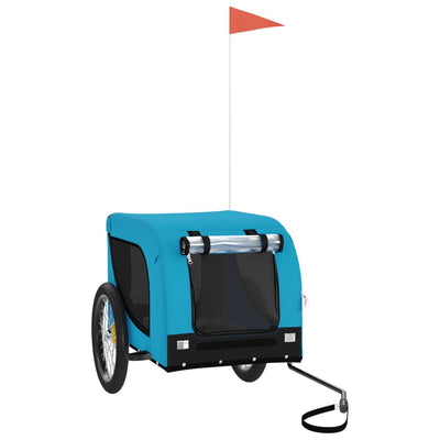 hundetrailer til cykel oxfordstof og jern blå og sort