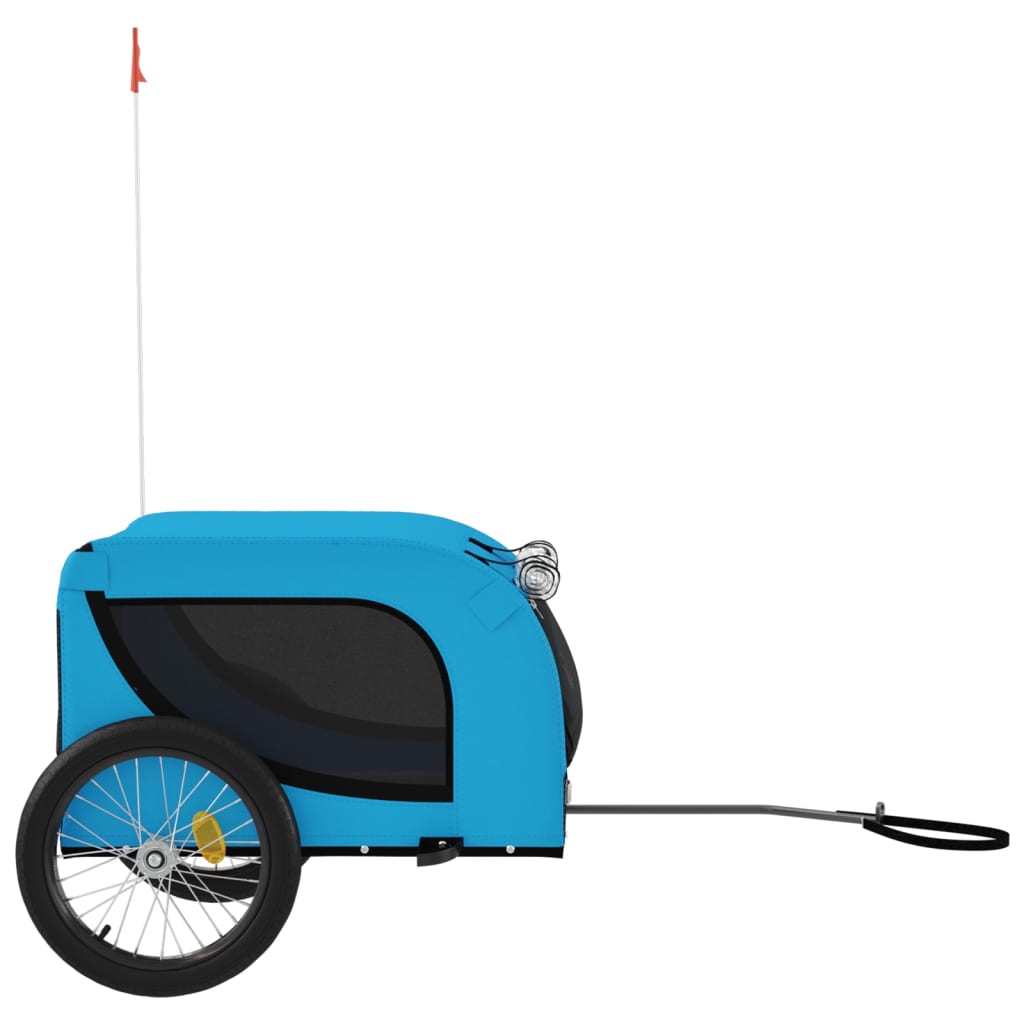 hundetrailer til cykel oxfordstof og jern blå og sort