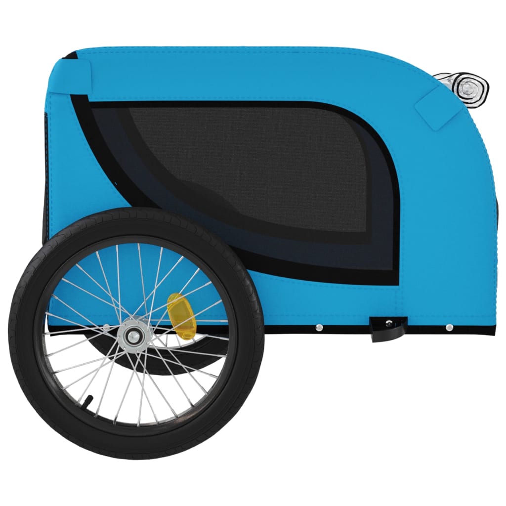 hundetrailer til cykel oxfordstof og jern blå og sort