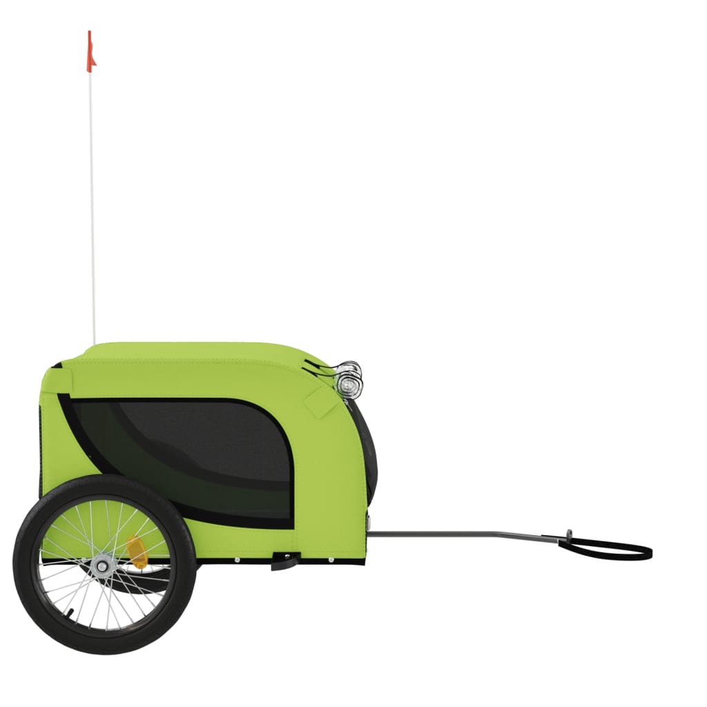 hundetrailer til cykel oxfordstof og jern grøn og sort