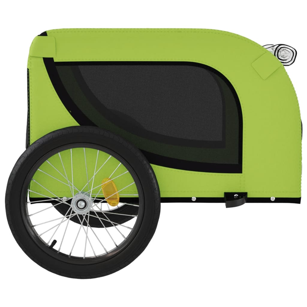 hundetrailer til cykel oxfordstof og jern grøn og sort