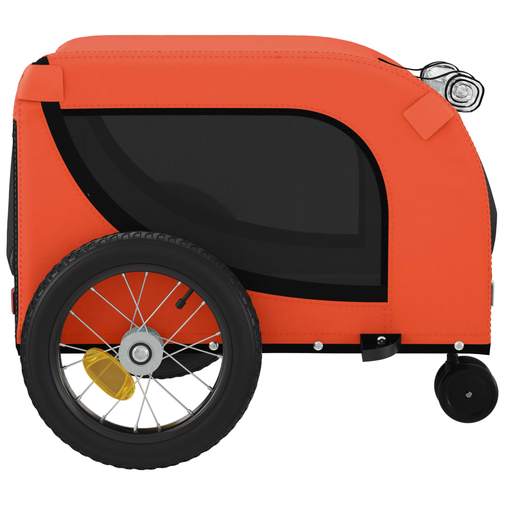 hundetrailer til cykel oxfordstof og jern orange og sort