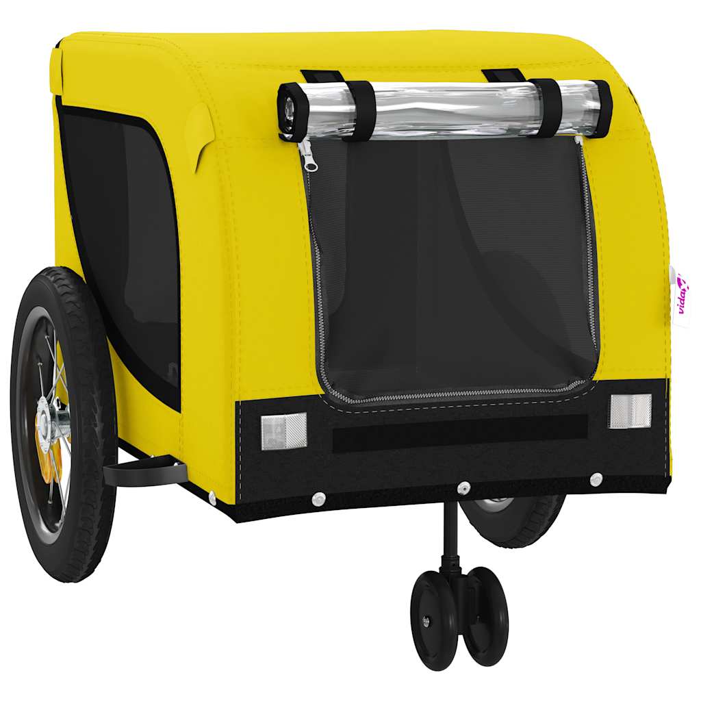 hundetrailer til cykel oxfordstof og jern gul og sort