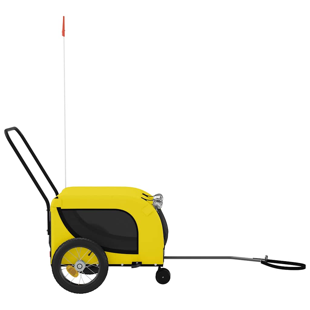 hundetrailer til cykel oxfordstof og jern gul og sort