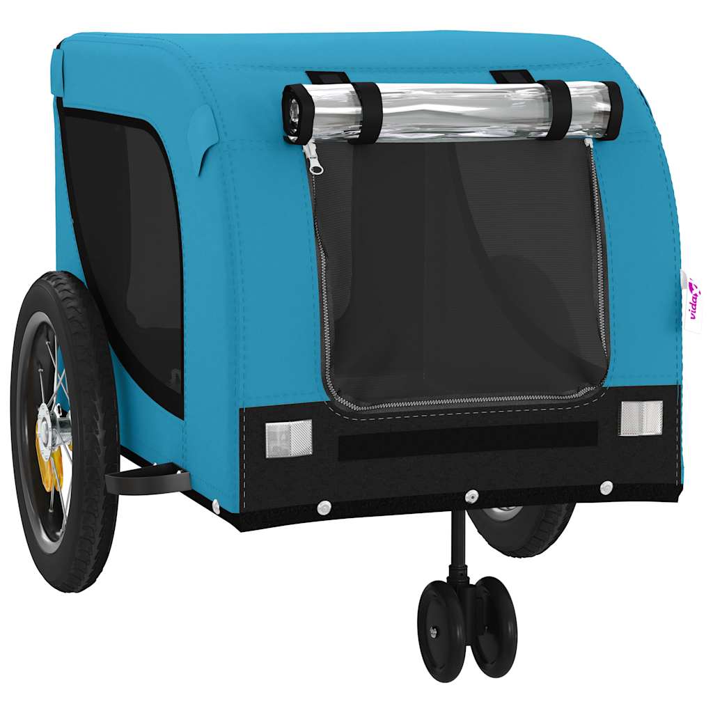 hundetrailer til cykel oxfordstof og jern blå og sort
