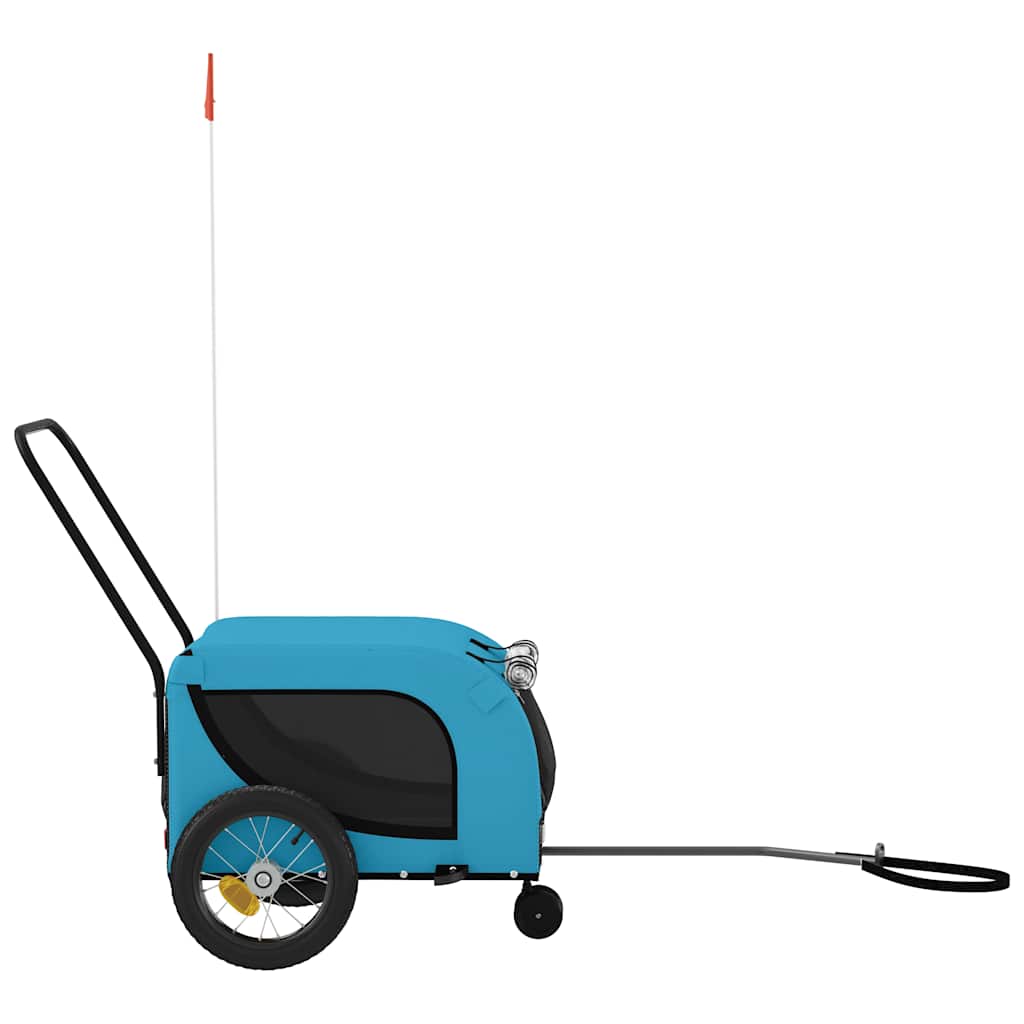 hundetrailer til cykel oxfordstof og jern blå og sort