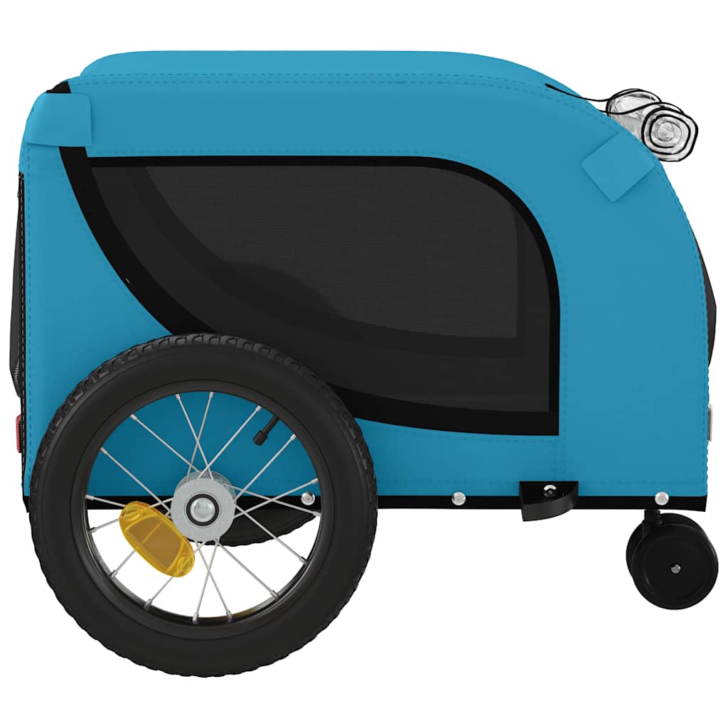 hundetrailer til cykel oxfordstof og jern blå og sort