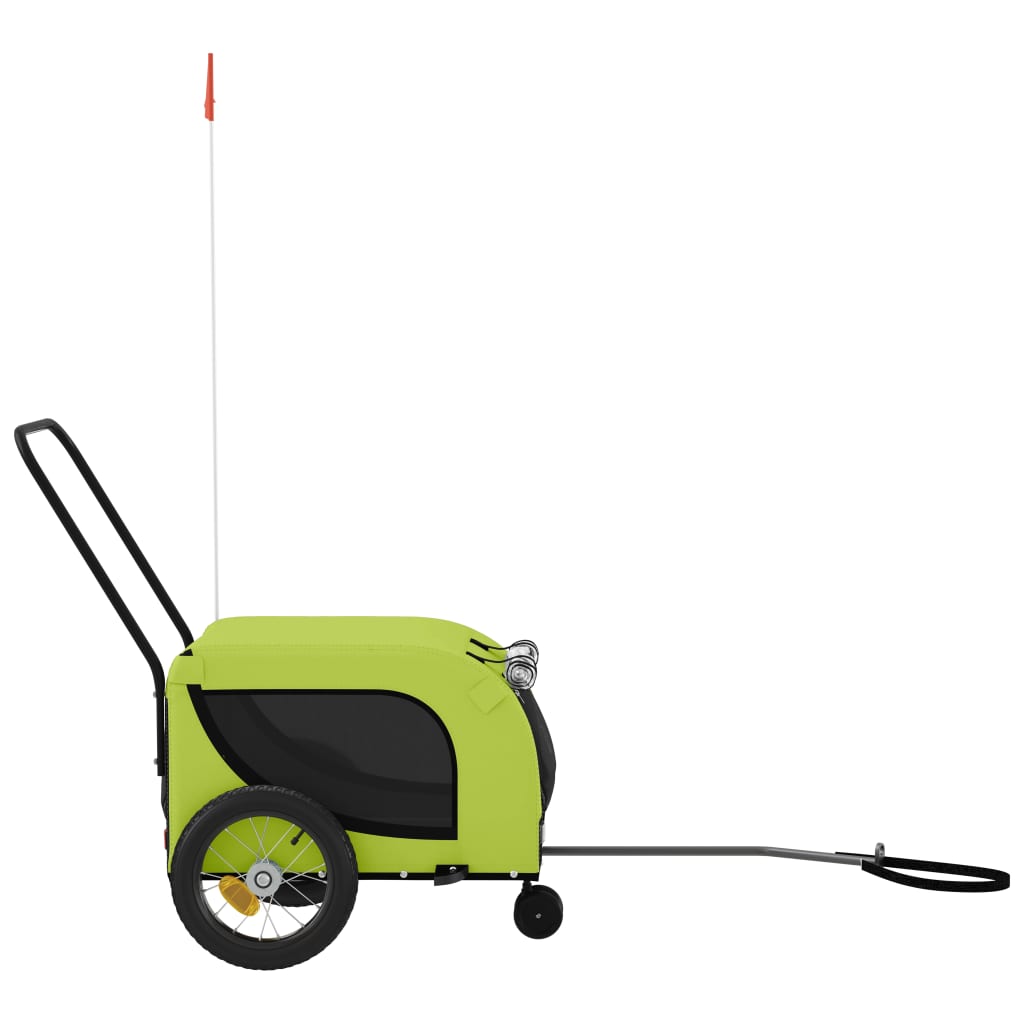 hundetrailer til cykel oxfordstof og jern grøn og sort