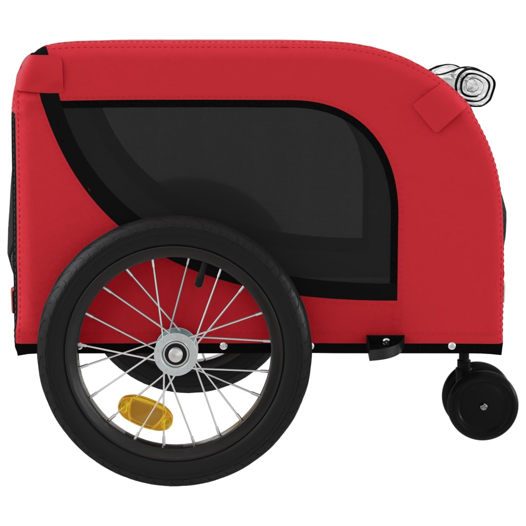 hundetrailer til cykel oxfordstof og jern rød og sort