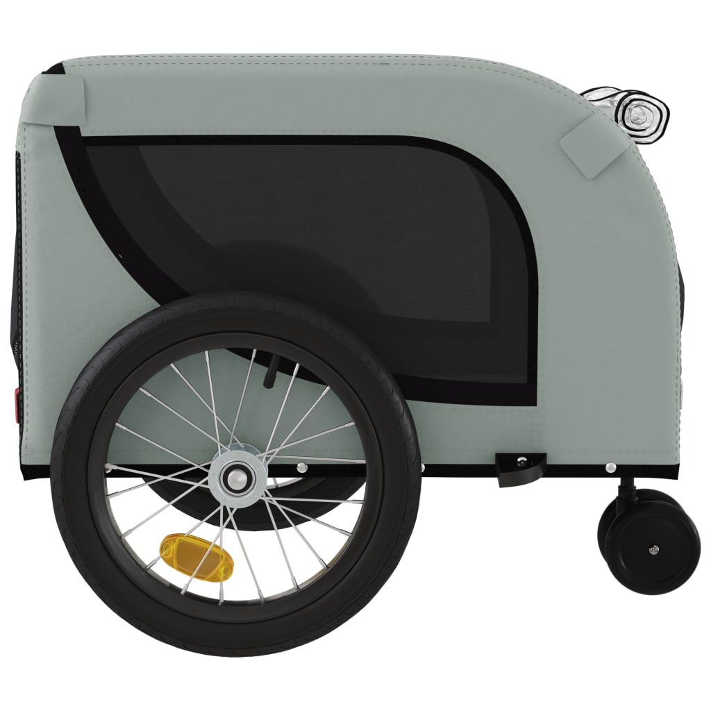 hundetrailer til cykel oxfordstof og jern grå og sort