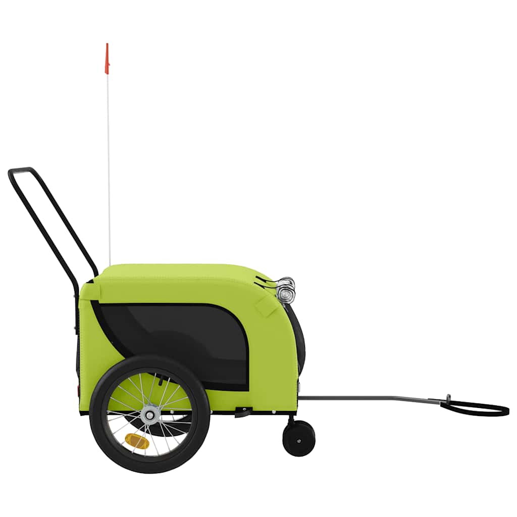 hundetrailer til cykel oxfordstof og jern grøn og sort