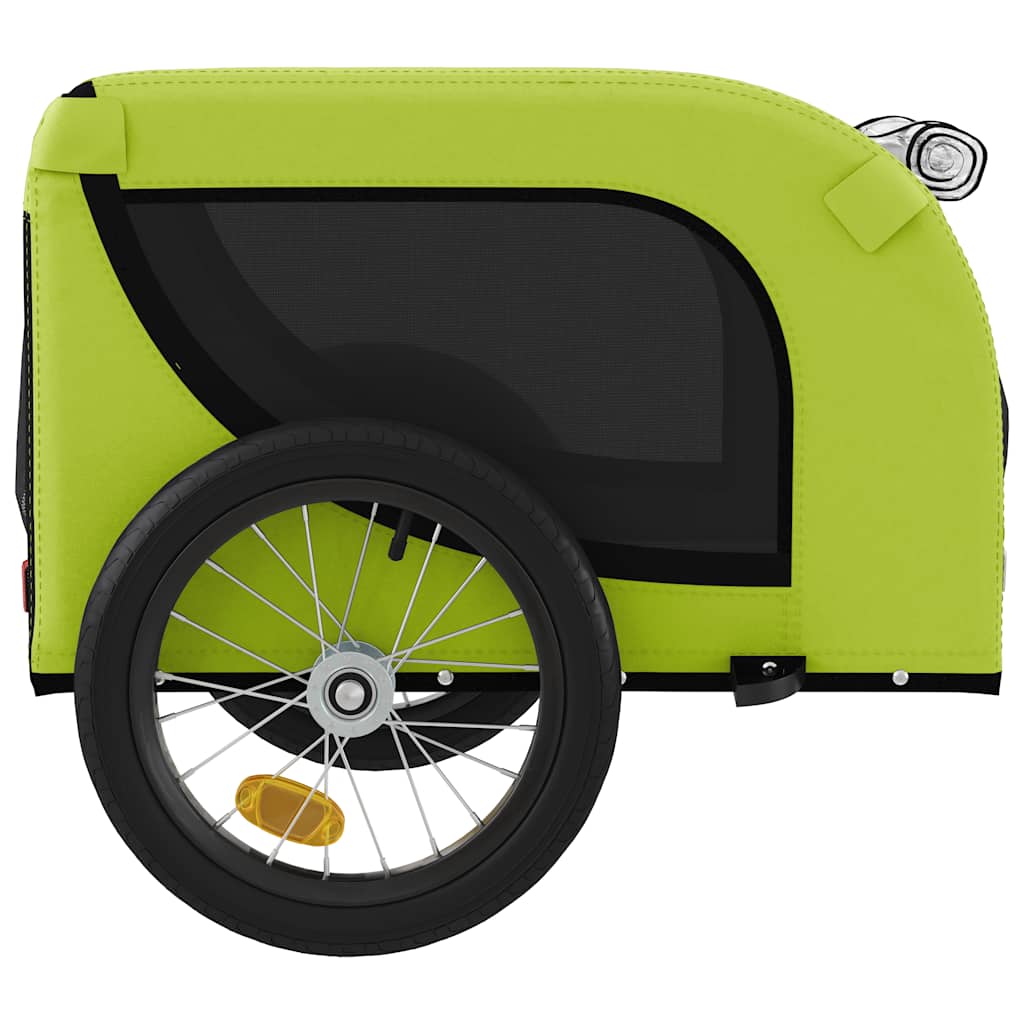 hundetrailer til cykel oxfordstof og jern grøn og sort