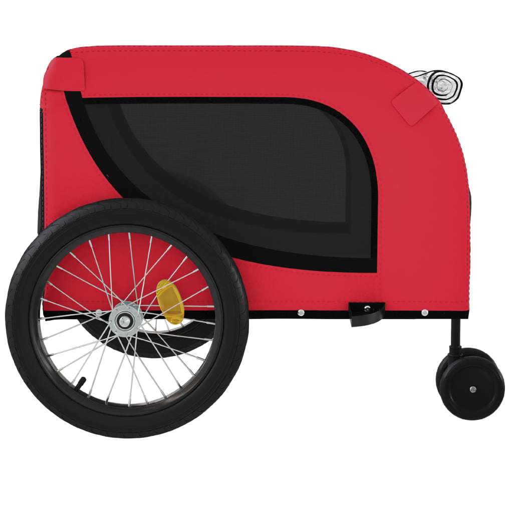 hundetrailer til cykel oxfordstof og jern rød og sort