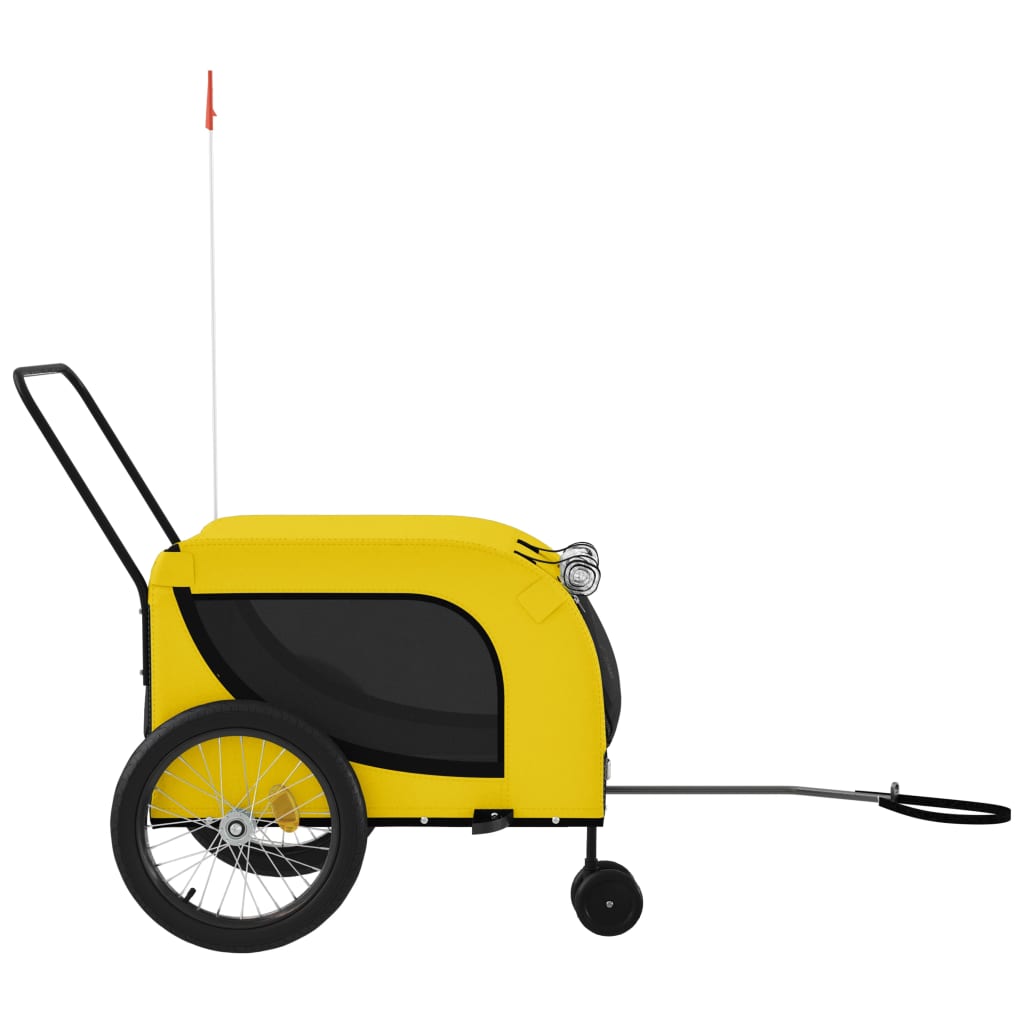hundetrailer til cykel oxfordstof og jern gul og sort