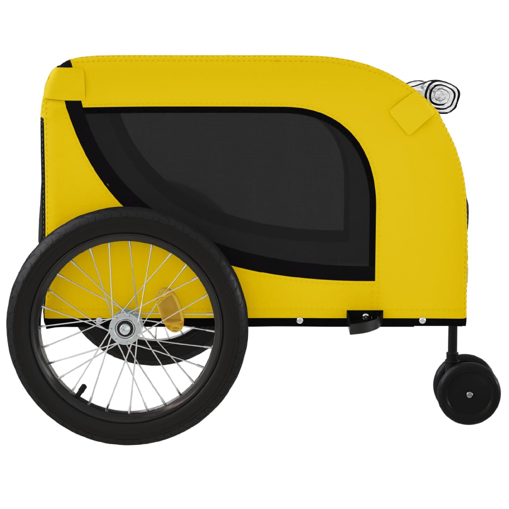 hundetrailer til cykel oxfordstof og jern gul og sort