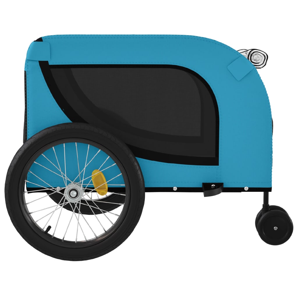 hundetrailer til cykel oxfordstof og jern blå og sort