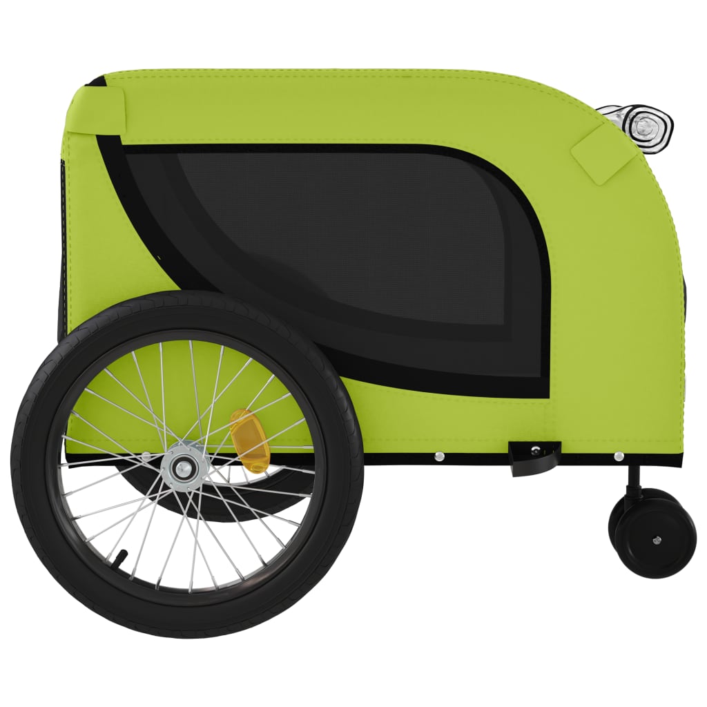 hundetrailer til cykel oxfordstof og jern grøn og sort