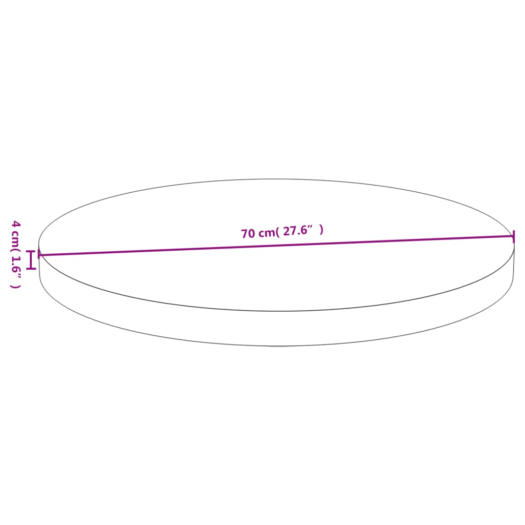 bordplade Ø70x4 cm bambus