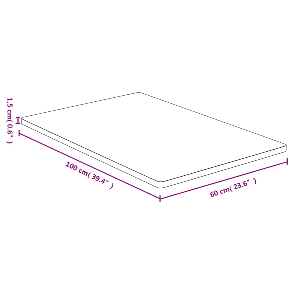 bordplade 60x100x1,5 cm bambus