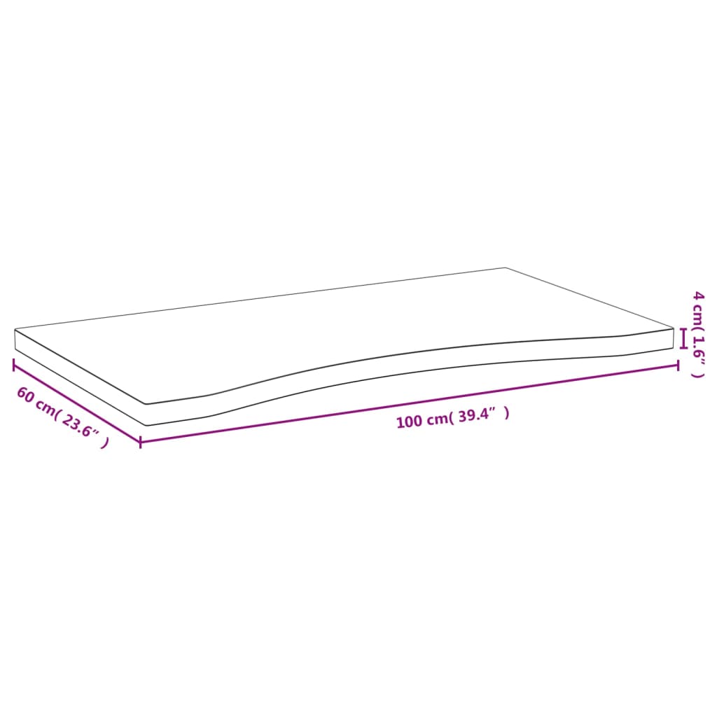 bordplade til skrivebord 100x60x4 cm bambus