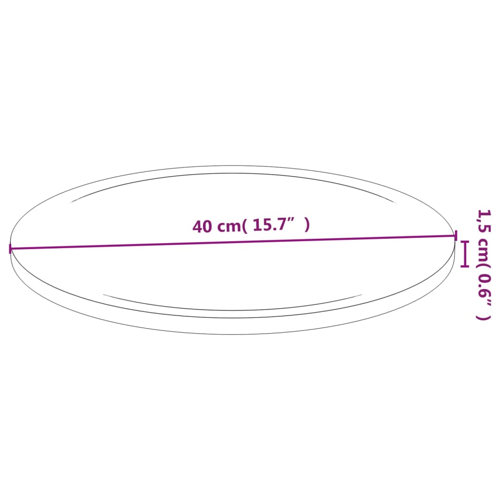 skærebræt 6 stk. Ø40x1,5 cm bambus