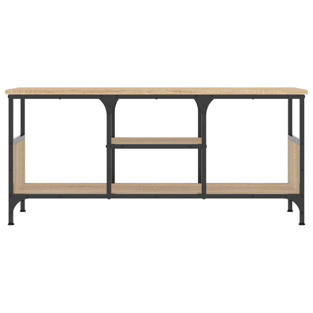 tv-bord 100x35x45 cm konstrueret træ og jern sonoma-eg