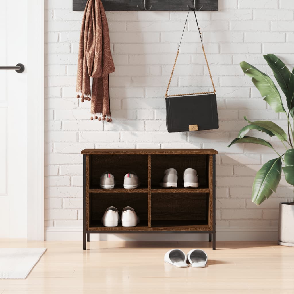 skoreol 69x35x50 cm konstrueret træ brun egetræsfarve