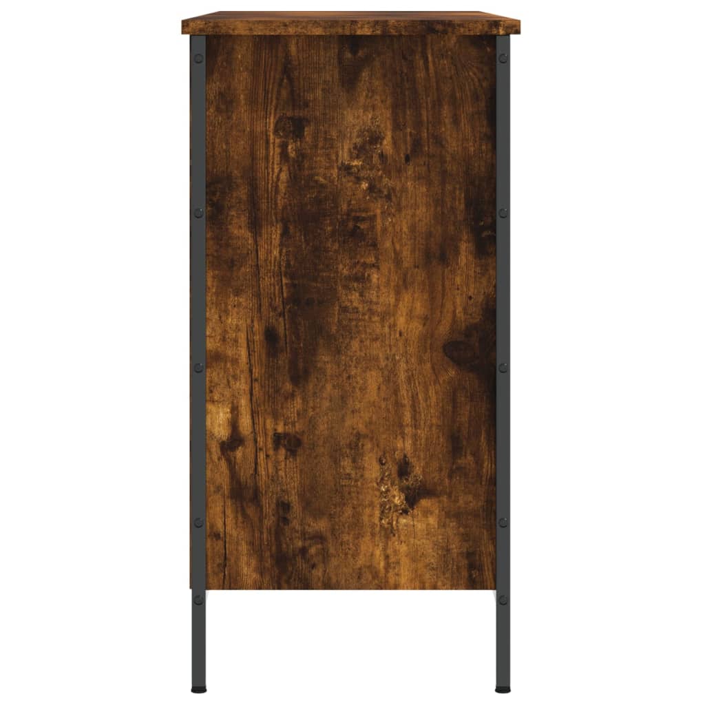 skoskab 100x35x70 cm konstrueret træ røget egetræsfarve