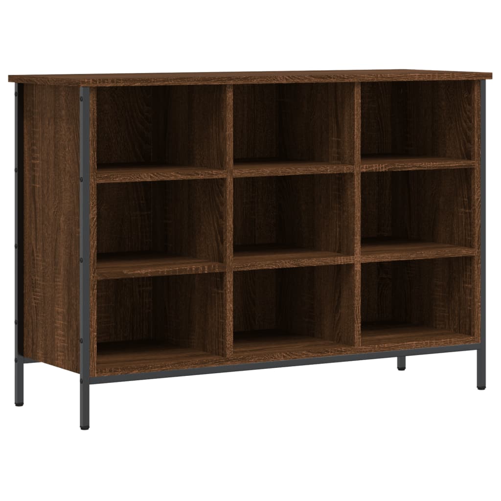 skoskab 100x35x70 cm konstrueret træ brun egetræ