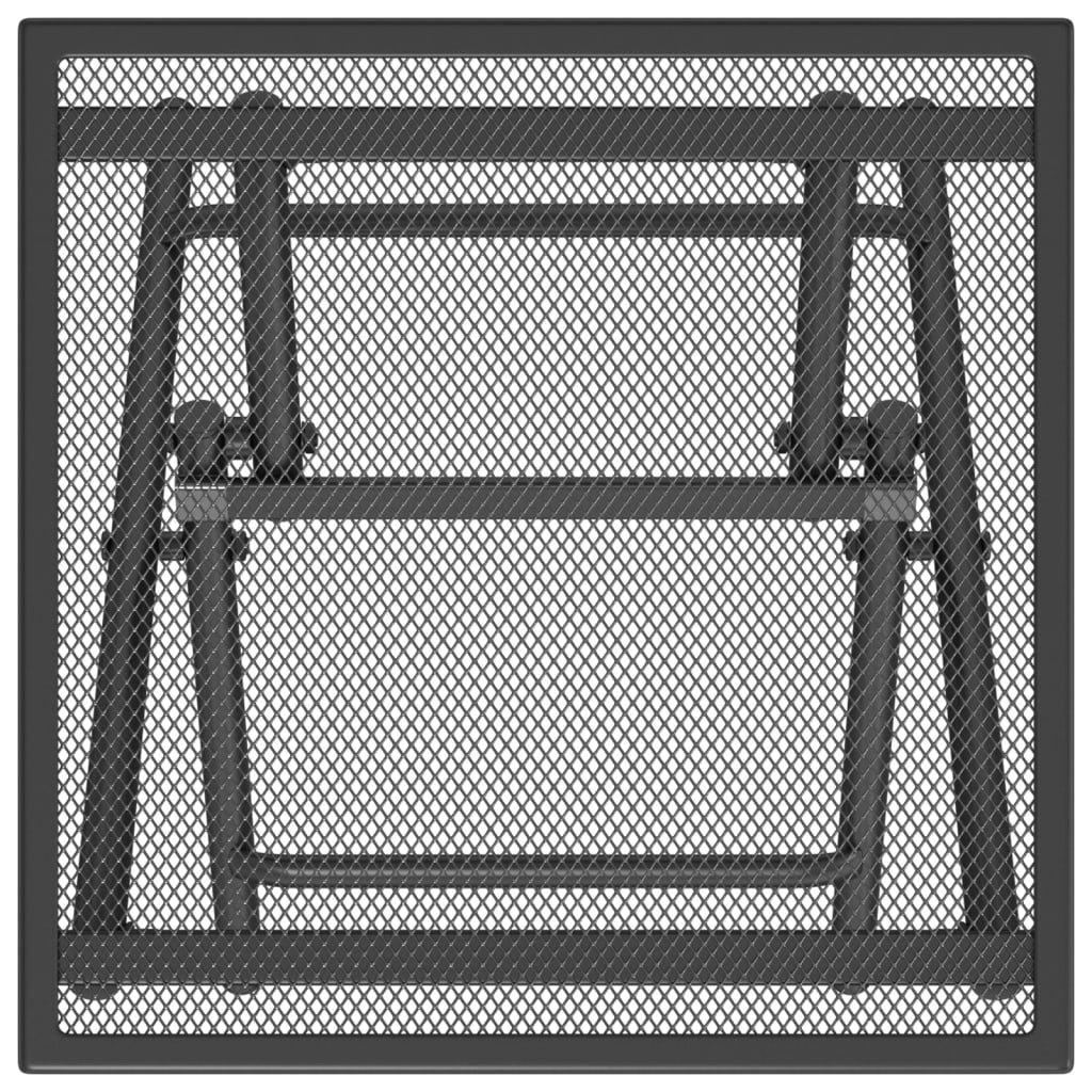 foldbart havebord 38x38x38 cm stål og meshstof antracitgrå