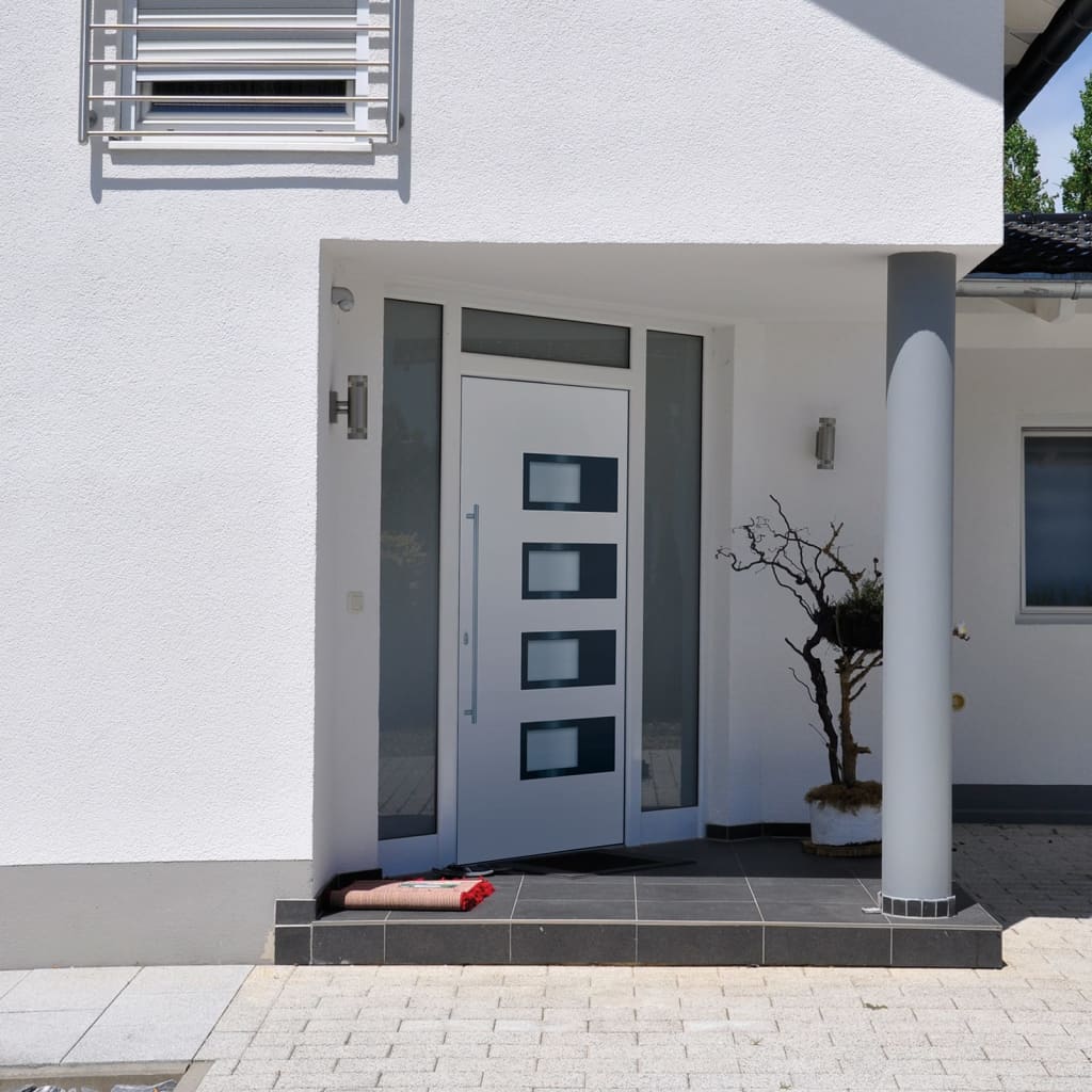hoveddør 100x200 cm aluminium og PVC hvid