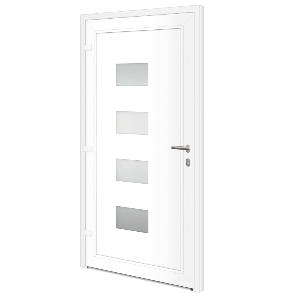 hoveddør 110x210 cm aluminium og PVC hvid