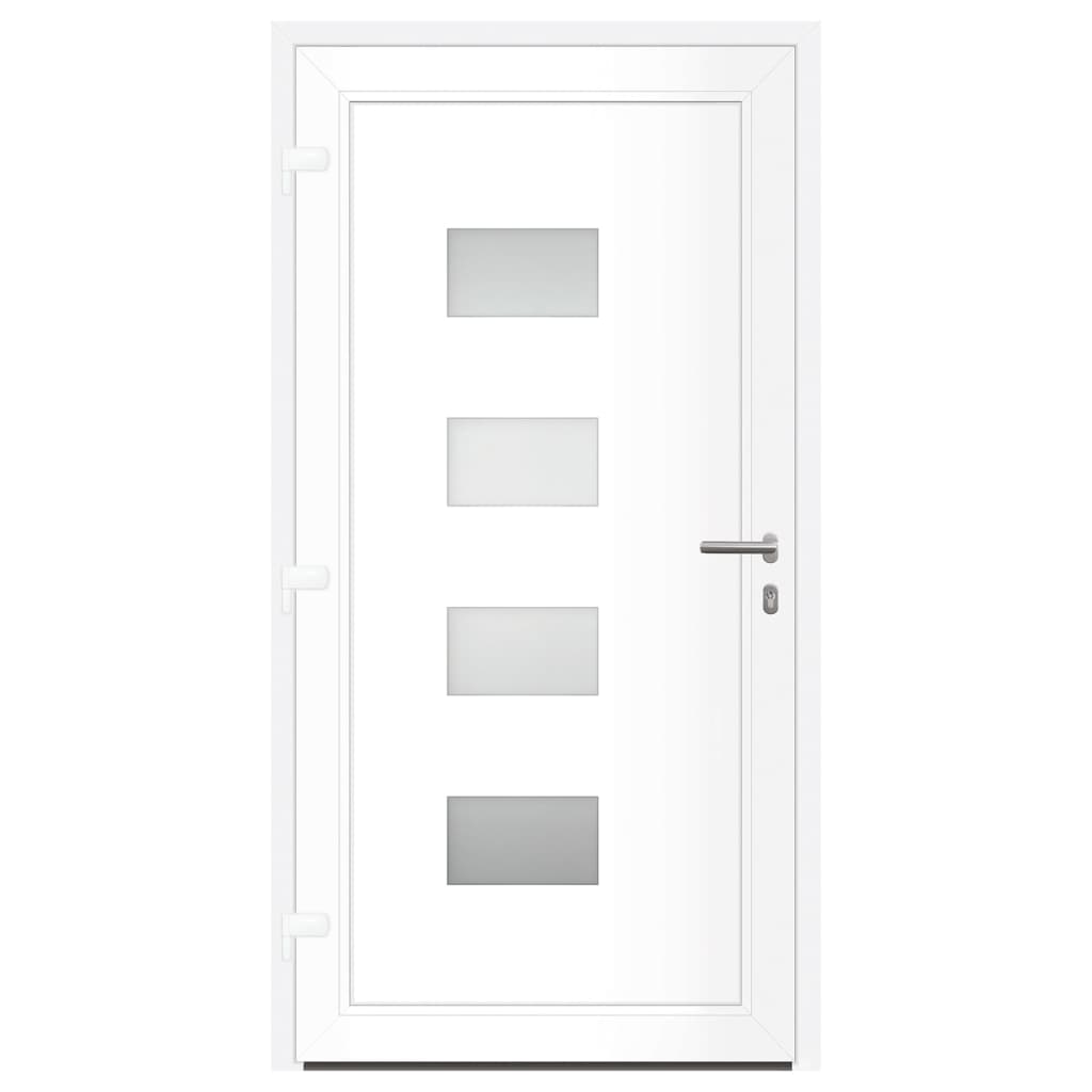hoveddør 110x210 cm aluminium og PVC hvid