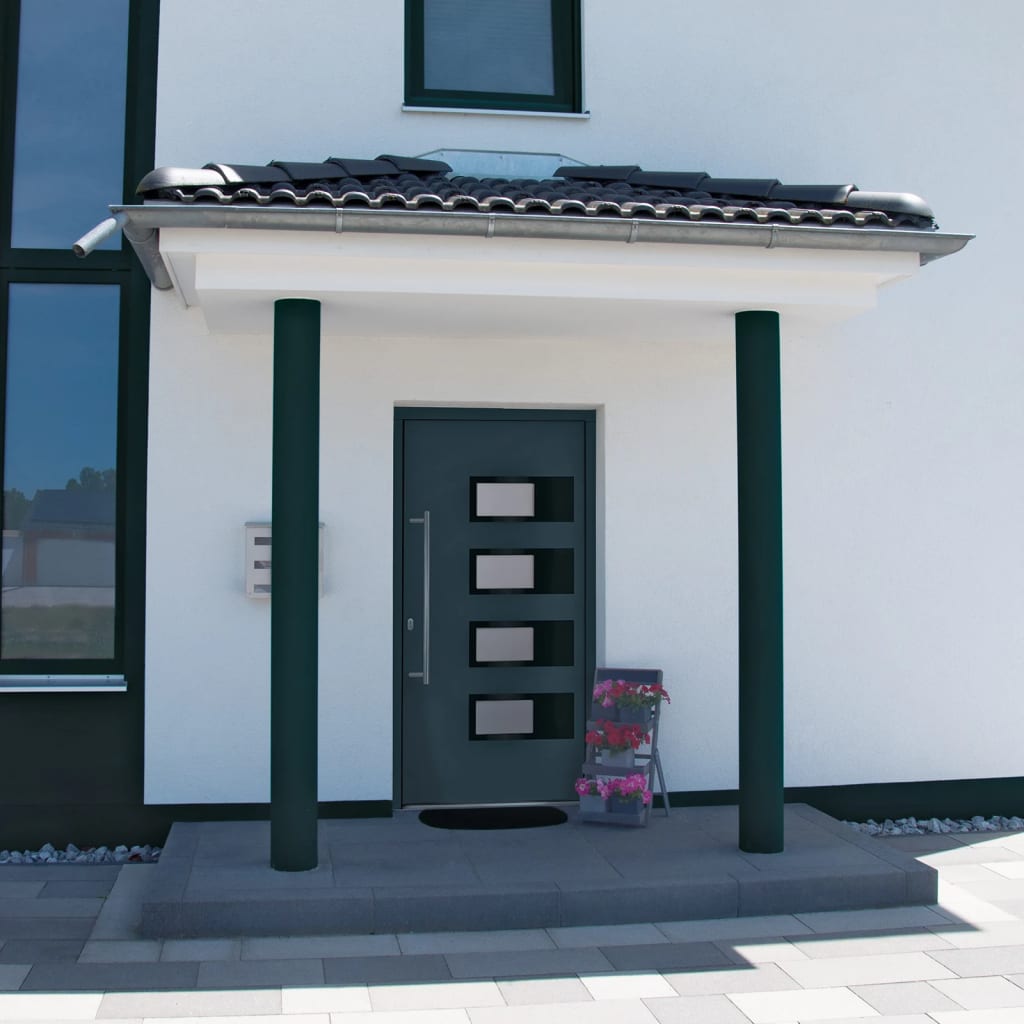 hoveddør 100x210 cm aluminium og PVC antracitgrå
