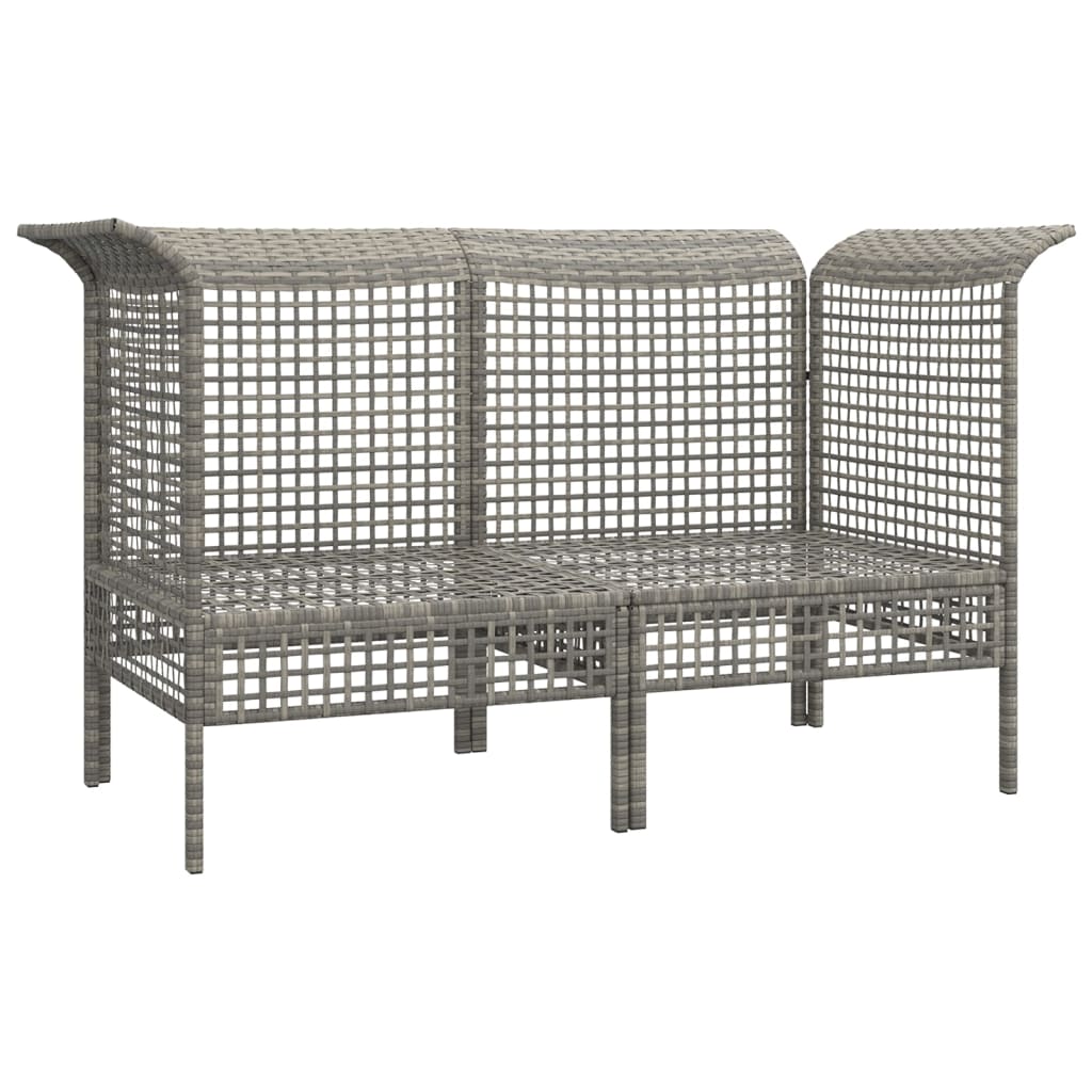 hjørnemoduler til havesofa 2 stk. med hynder polyrattan grå
