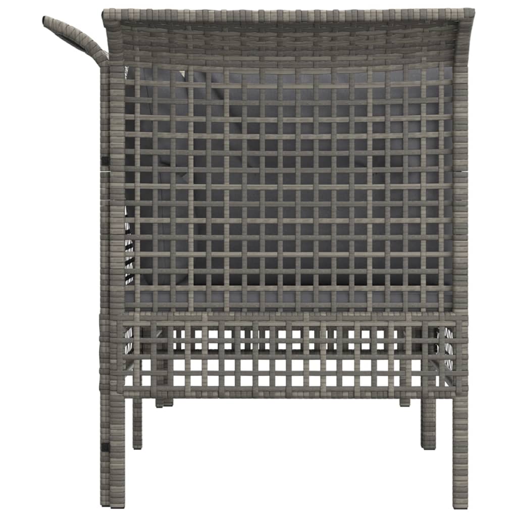 hjørnemoduler til havesofa 2 stk. med hynder polyrattan grå