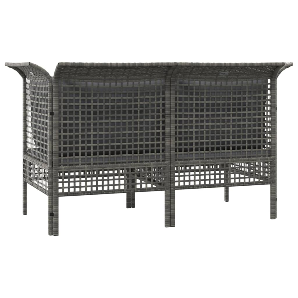 hjørnemoduler til havesofa 2 stk. med hynder polyrattan grå