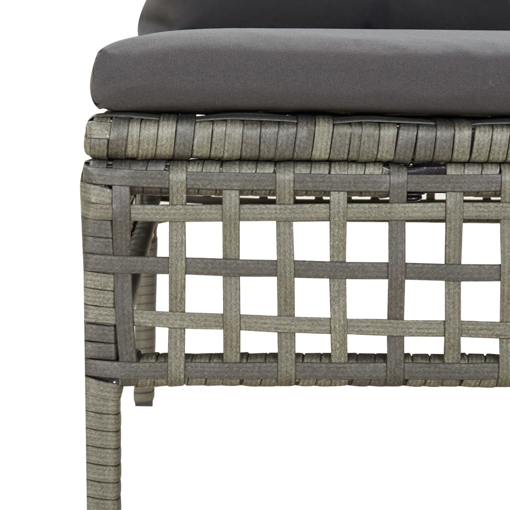 hjørnemoduler til havesofa 2 stk. med hynder polyrattan grå
