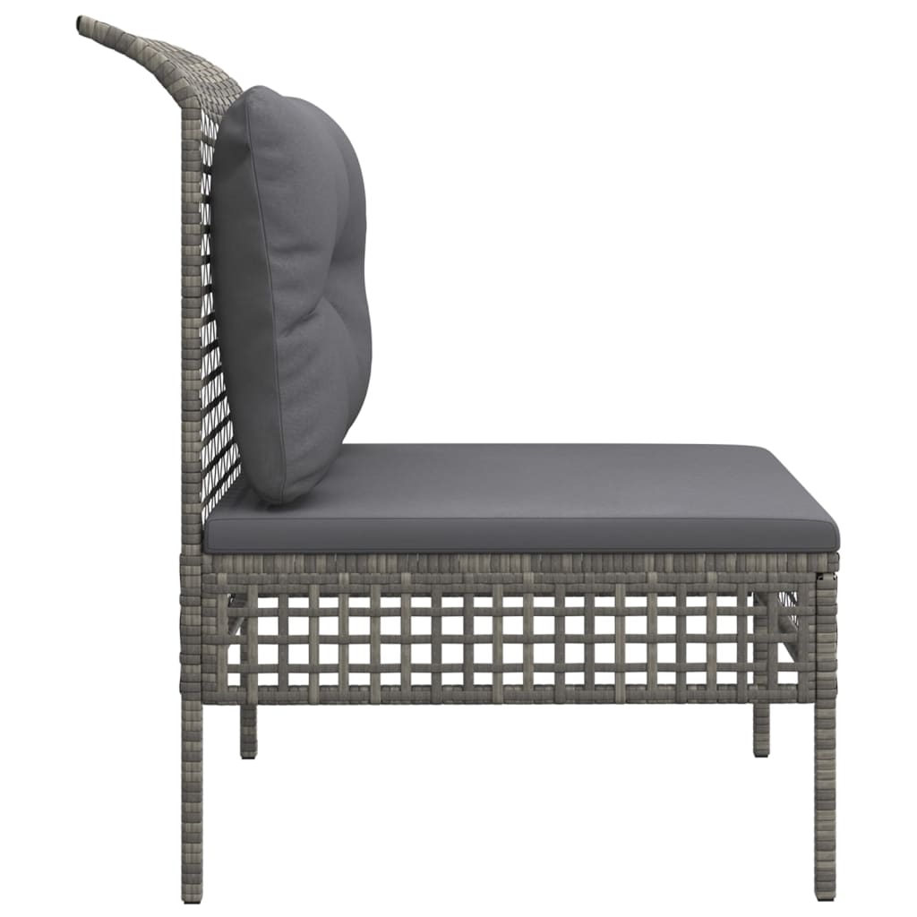 midtermodul til havesofa med hynde polyrattan grå