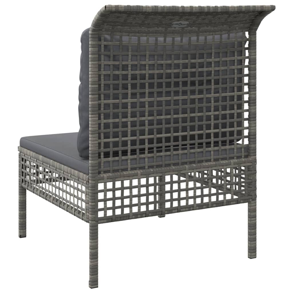 midtermodul til havesofa med hynde polyrattan grå